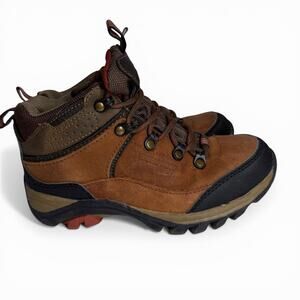 Khombu Jason Hiking Boots Kids Brown Leather Trail Boots Sz 1